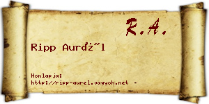 Ripp Aurél névjegykártya